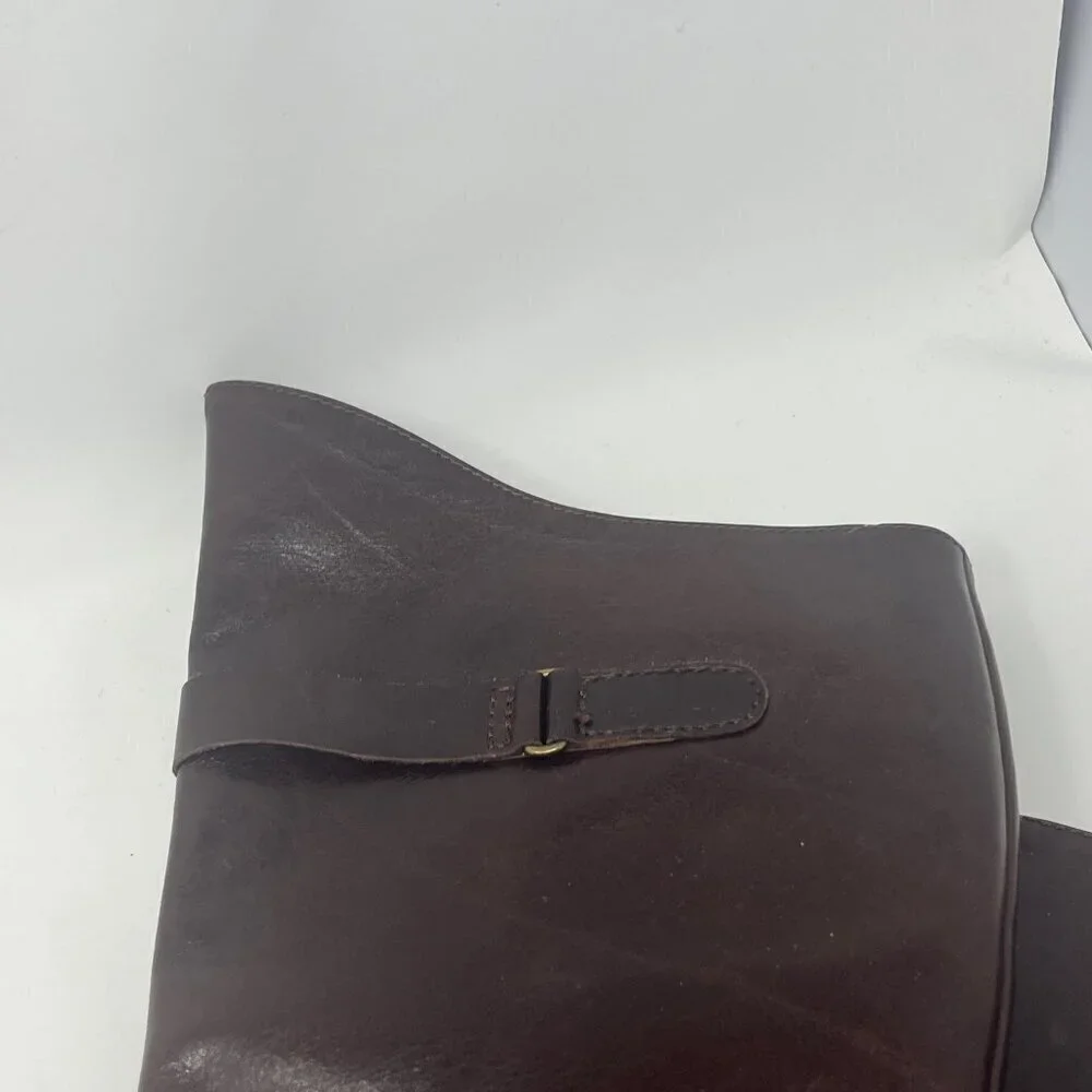 DAVOS Gomma tall riding boots 10 women brown leather equestrian